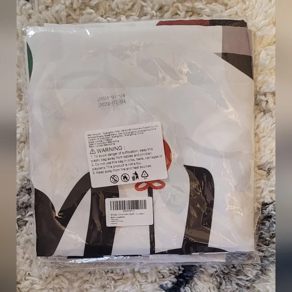 🔥2For$20 Festive Gnome HAPPY Holidays Shower Curtain - Picture 3 of 5